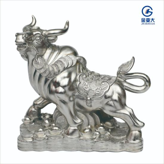 Home Decoration Design Art 304 Stainless Steel Craft Statue Figure Ox Sculptures