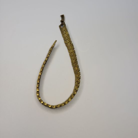 Gold Plated Heart Shape Brass Bangle Romantic Chain Bracelet Jewelry for Women
