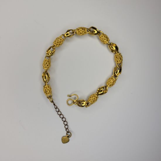 24K Gold Plated Metal Brass Cuban Link Cubic Zircon Hawaiian Cuff Bracelet Bangle 2021 for Women