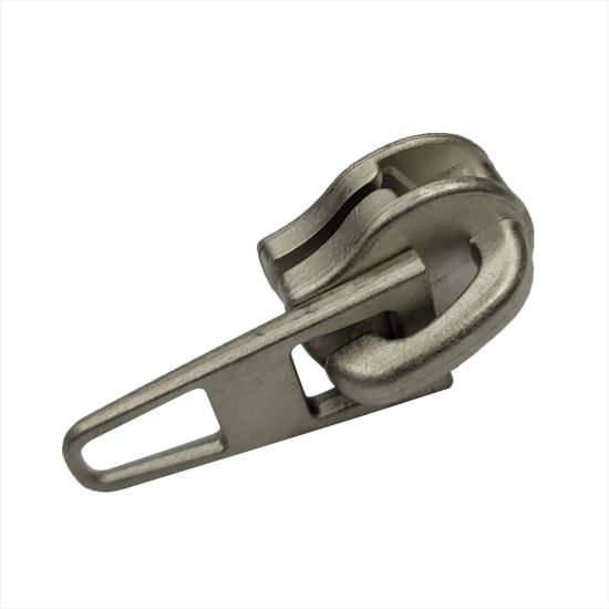 Letter Style Design Metal Zipper Puller Custom Engraved Logo Metal Brand Zipper Slider Nylon Pull with Lock for Handbag Garment