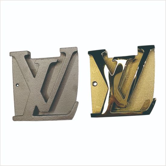 Custom Letter Logo Antique Solid Brass Buckles Private Labelled Round Women Plate Press Belt Buckle