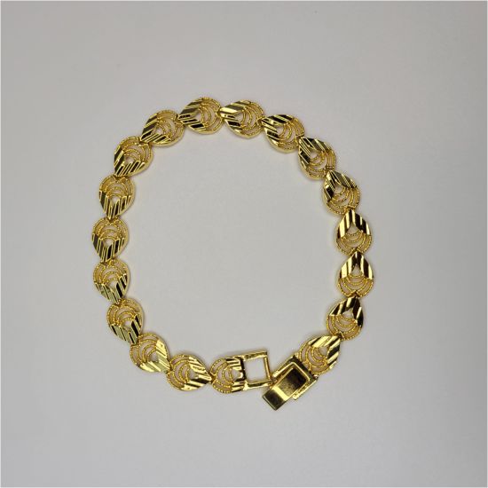 Custom Real Gold Jewelry in Fine Brass Link Bracelet 18K Gold Curban Chain High Quality Women′s Bracelets for Fashion Jewelry